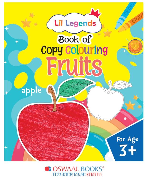 Oswaal Lil Legends Book of Copy Colouring for kids,To Learn About Fruits, Age 3 + 